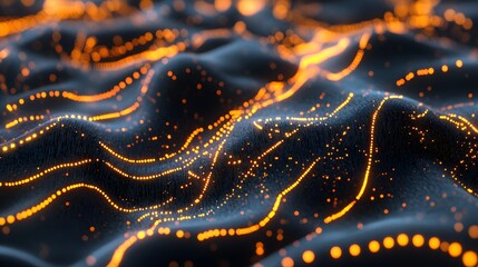 31. A futuristic data transmission concept, with rapid data packets traveling along glowing digital pathways