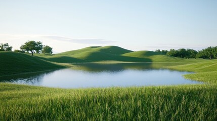Peaceful Grassland Lake