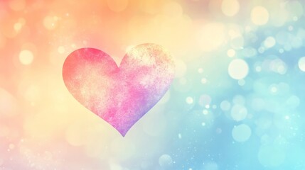 Soft background with a minimalist heart-shaped light glow in the middle 