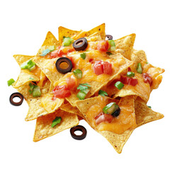 Delicious cheesy nachos with toppings