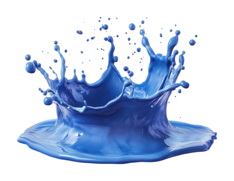 Dynamic blue splash action high fidelity cutout abstract clean background studio setting visual impact isolated on transparent background png