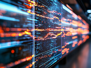 Futuristic Digital Data Streams in Motion