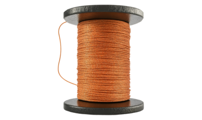 Copper wire spool, studio shot, black background, craft supply