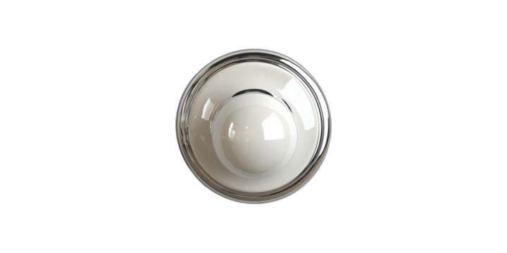 White ceramic bowl viewed from above isolated on transparent background