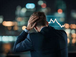 Stressed Stock Trader Analyzing Market Losses