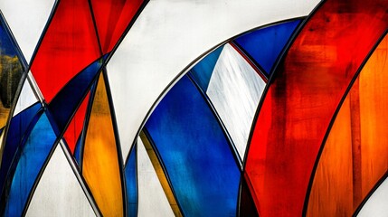 Abstract Colorful Glass Stained Glass Window Design