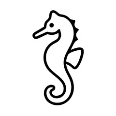 Fototapeta premium Simple Black Seahorse Outline Silhouette Clipart