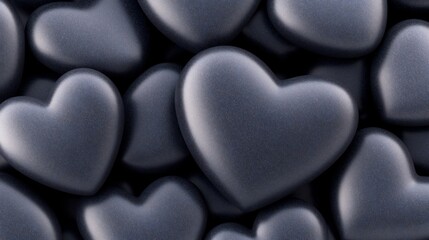Soft gray hearts gently overlap creating a somber yet peaceful mood. AI Generated