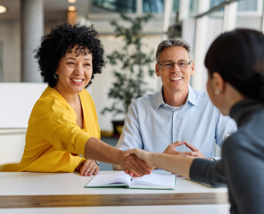 business businesswoman handshake meeting agreement office teamwork partner hand shake  friend shaking corporate woman team job conference seminar greeting deal