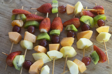 mixed fruit skewers