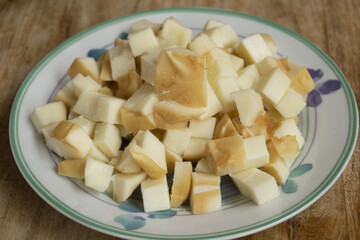 scamorza cheese in cubes