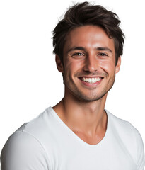 Fototapeta premium Young attractive man with a nice smile cutout png on transparent background