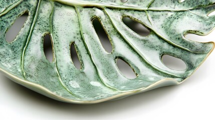 Obraz premium Ceramic Monstera Leaf Dish Artistic Design