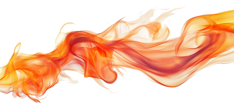 orange fire splashes isolated on white background PNG.AI GENERATED