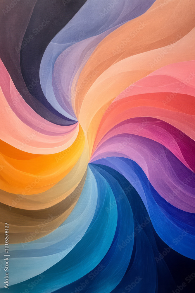 Poster an artistic representation of calculus concepts, showing integrals and derivatives with flowing line