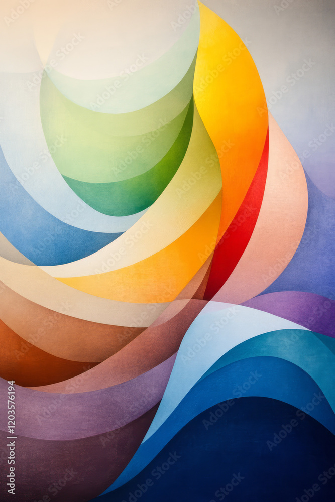 Poster an artistic representation of calculus concepts, showing integrals and derivatives with flowing line