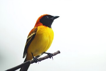 Obraz premium Vibrant Yellow Bird on Branch