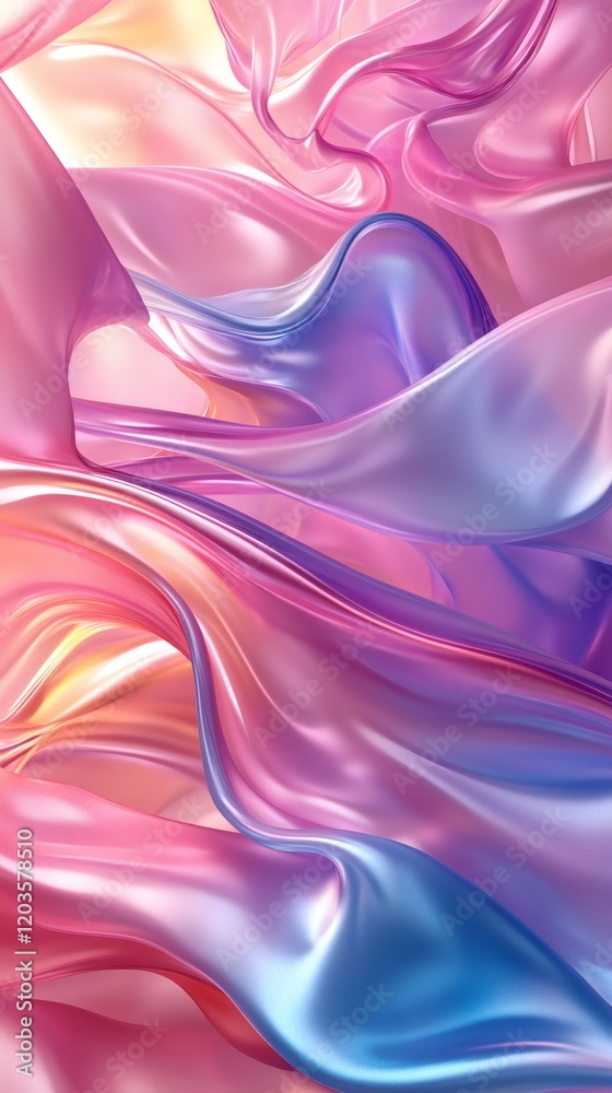 Poster shimmering holographyinspired abstract design featuring gradient pearl material a soft iridescent ra