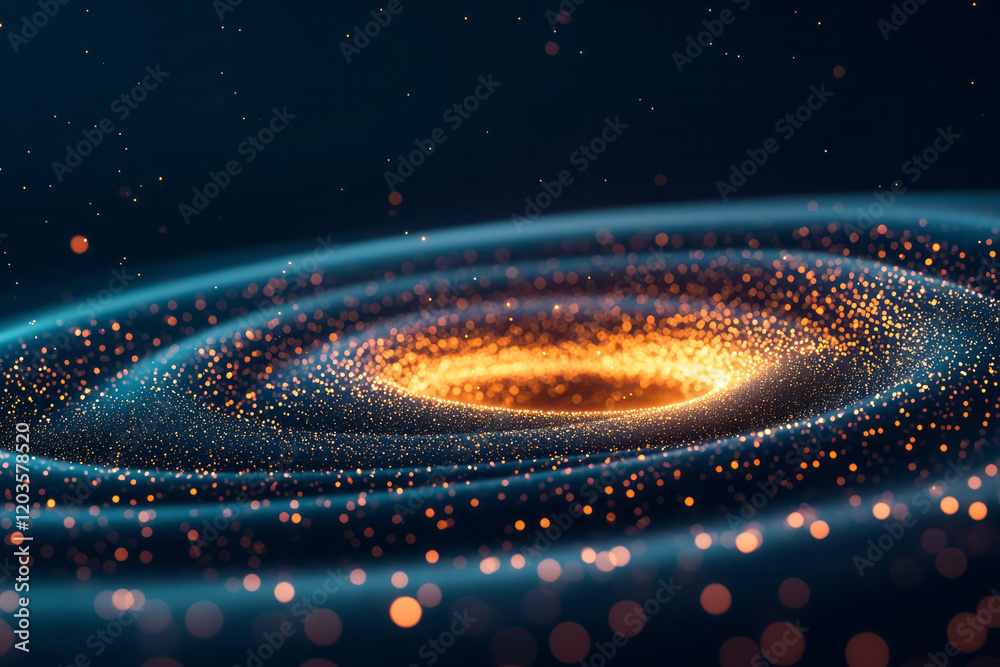 Aufkleber an abstract visualization of the higgs boson field, using glowing particles and intricate patterns t