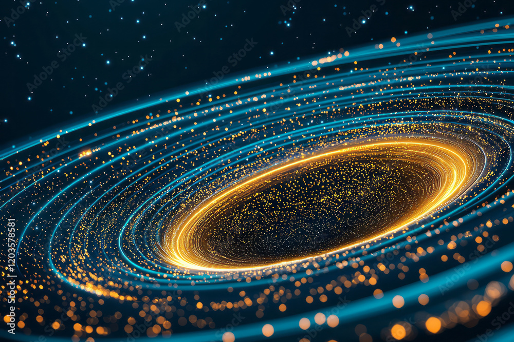 Aufkleber an abstract visualization of the higgs boson field, using glowing particles and intricate patterns t