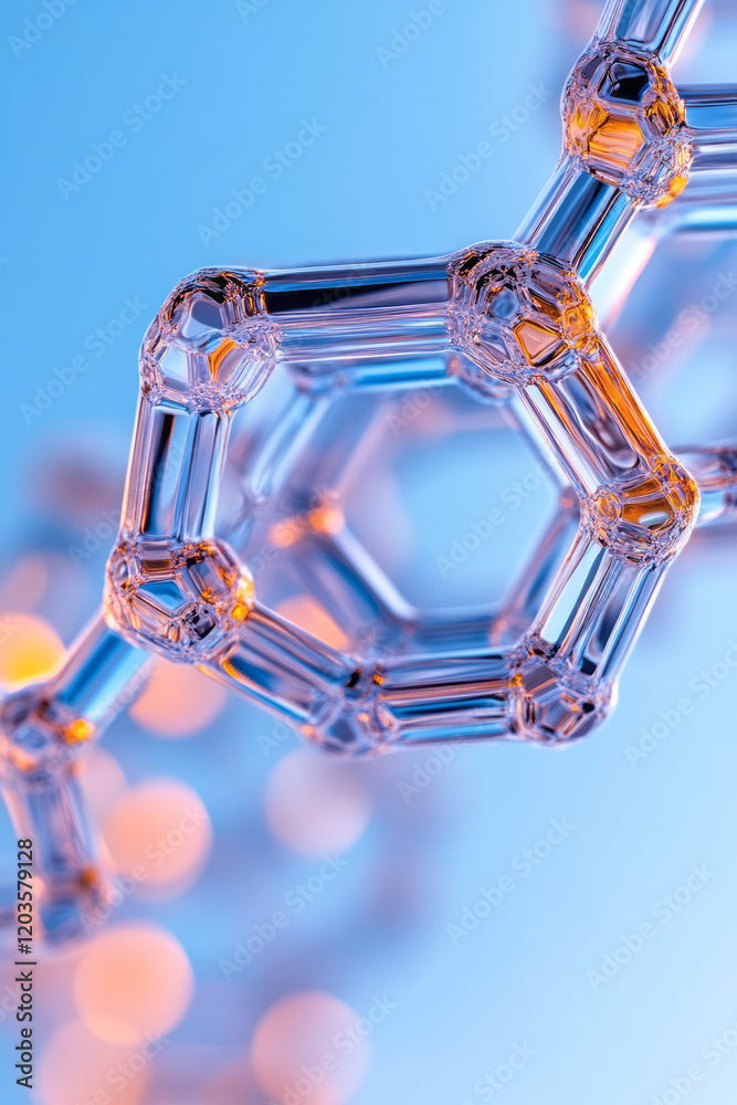 Aufkleber a high-resolution close-up of a crystal lattice structure under a microscope, showcasing the geometr