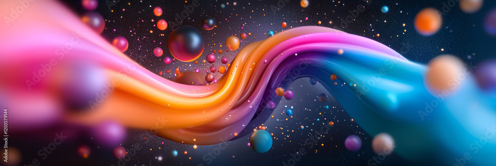 Aufkleber a creative visualization of string theory, showing interwoven strings vibrating in multiple dimensio