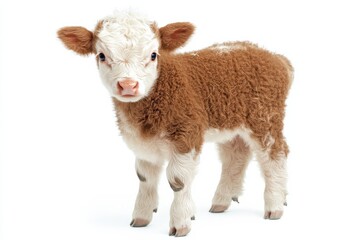 Adorable brown and white calf.