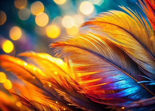 Close-up Macro Photo of Free Range Chicken Feather Details