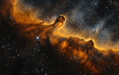 Obraz premium A breathtaking view of a colorful nebula with swirling cosmic dust and glowing stars