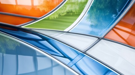 Abstract Colorful Curves Reflecting Light. AI Generated