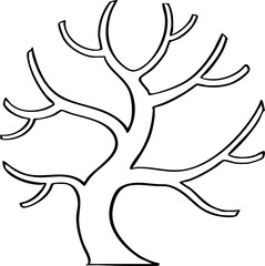hand drawn cartoon side view of tree illustration.