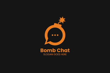 Bomb Chat Logo. Vector Illustration