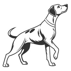Obraz premium Elegant Black and White Silhouette of a Hunting Dog
