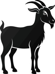 Fototapeta premium Beautiful animal goat vector silhouette black color artwork illustration