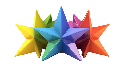 Colorful 3D stars cluster, digital art, rating, background black, website design