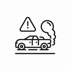 Car crash accident warning icon vector sign