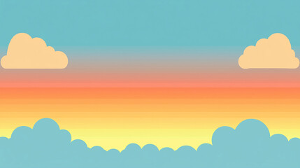 Clouds and Sunset Sky Over Horizon