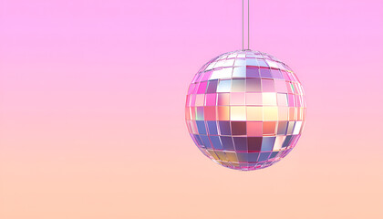 disco ball spinning on pink background