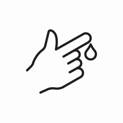Hand pointing drop water icon vector sign