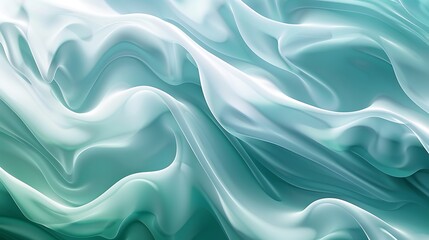 Obraz premium A smooth, abstract background with wavy lines blending cool blues and greens.