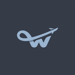 Modern, stylized "W" logo with an airplane graphic, conveying travel and global reach