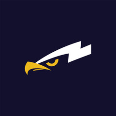 Powerful Eagle Abstract Logo on Dark Background