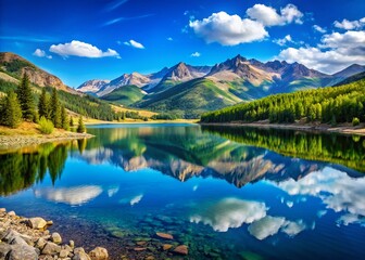 Crystal Creek Reservoir Colorado: Stunning Mountain Lake Landscape Photography - Calm Water, Rocky Mountains