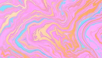 Abstract Pink Gold Blue Swirl Marble Design