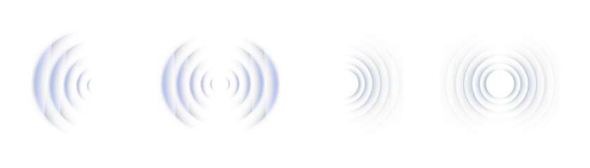 WiFi Wave Light Effect: Transparent Neon Circle Symbol for Wireless Connection - Radar or Sonar with Beep Technology