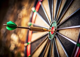 Dartboard Bullseye Close-Up: Success, Achievement, Goal, Target, Business