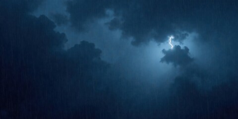Obraz premium Dramatic Night Sky with a Flash of Lightning During a Heavy Rainstorm