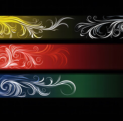 Colorful Abstract Swirls with Stars on a Dark Background