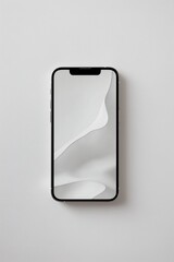 Minimalistic design showcases a sleek smartphone in a serene space aesthetic. Generative AI