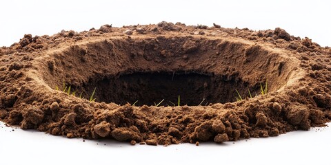Deep Earth Hole: Macro Soil Texture, Burrow, Pit, Digging, Nature